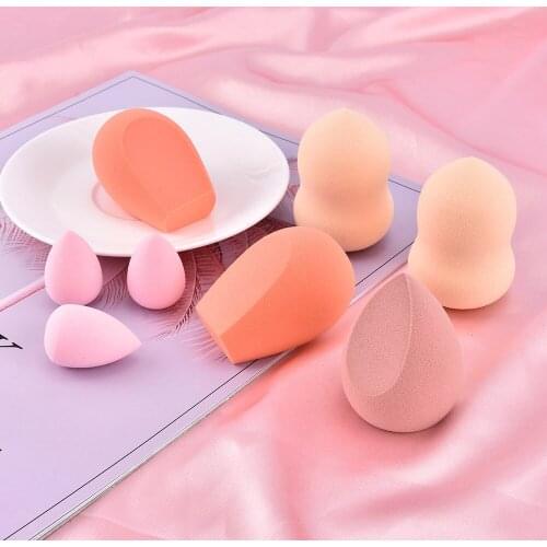 8 Pcs/set Multiple Colour Beauty Wet And Dry Dual Use Sponges Makeup Concealer Foundation Gourd Puff With Bottle Cosmetic Tools