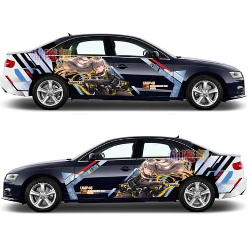 Anime Games Vinyl Car Sticker Girls Frontline UMP45 Cartoon Door Decals Ralliart Rally Stickers On Car Vehicle Accessories