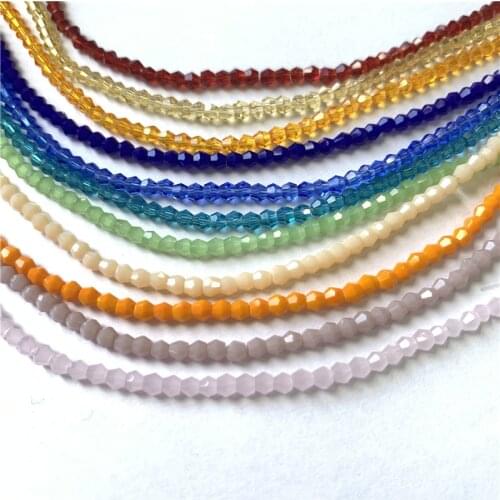 1strand 190pcs 2mm quality multi - color bicone beads for DIY bracelet necklace jewelry making