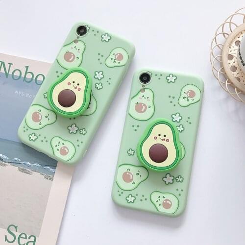 Cute Fruit Soft TPU Case For Huawei P40 P20 Lite p30 mate 20 30 pro avocado Ring Stand Case for honor 9x Nova 7 2i 5 Cover capa