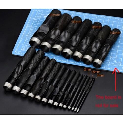 Punching Leather Hole Punch Round Steel Leather Craft Hollow Hole Punch 1mm-18mm Metal Gaskets Plastic Rubber Tools