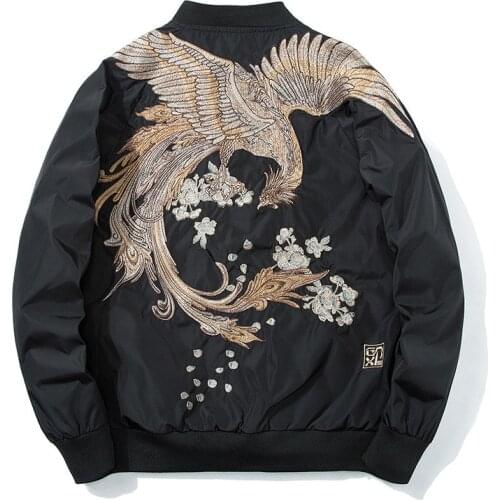 Women Men Unisex Spring Yokosuka High Street Phoenix Embroidery Jacket Coat Plus Casual Outwear Hip Hop Bomber Jackets XS-XXX
