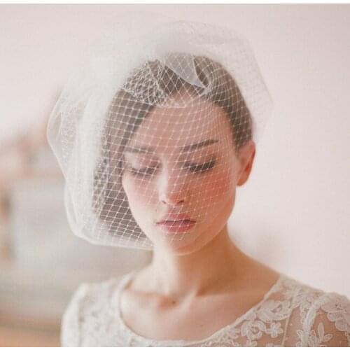 White Ivory Black Bridal Net Birdcage Veils fascynator Charming Wedding Veil Hats Fascinator Face Veils with Comb welony slubne