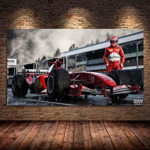 Ferraris F2004 Car F1 Racing Sport Car Wall Art Poster and Prints Canvas Painting For Home Living Room Decor