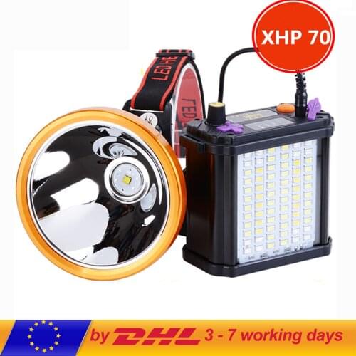 Searchlight Led Head Lamp Headlamp Built-in Battery XHP70 Powerful Headlight White Light For Hunting Night Fishing Flashlight