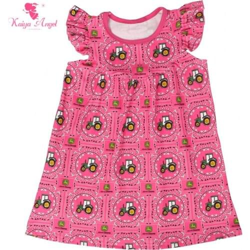 Kaiya Angel 2017 Kids Dresses For Girls Rose Toddler Girl Dresses Fly Sleeve Clock Girls Clothing 1-8T Children Clothing