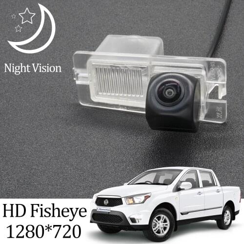Owtosin HD 1280*720 Fisheye Rear View Camera For SSangYong Actyon Sports 2006-2019 Car Vehicle Reverse Parking Accessories