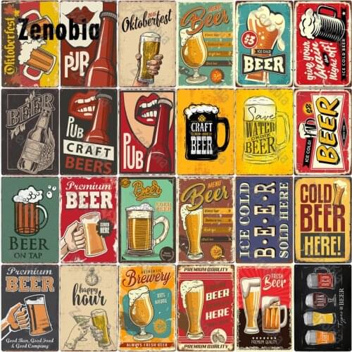 Classic Beer Retro Metal Tin Sign Plaque Vintage Art Metal Posters Metal Plate Tin Sign Plates for Bar Pub Club Wall Decoration