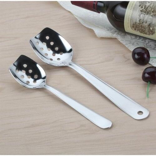 1PC Stainless Steel Colander Spoon Hollow Hole Spoons Food Filtration Spoon Western Food Supply 20.9x5x1.5cm/25.9x6.2x1.9cm