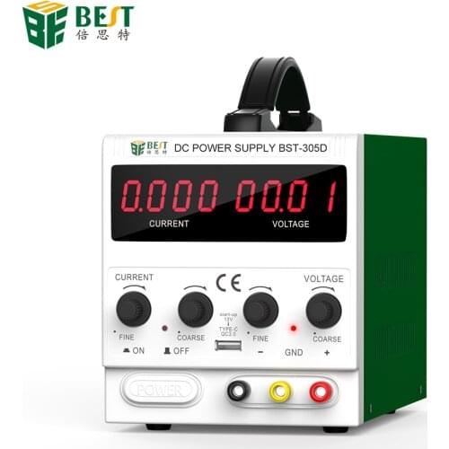 BEST 305D New 30V 5A AC DC Adjustable Switching LED Power Supply With USB Ports Mobile Phone Repair Tools