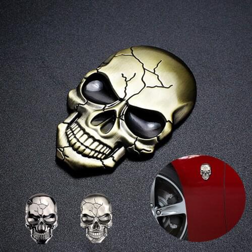 3D Metal Devil Skull Car Emblem Sticker Chrome Auto Badge Sticker Bumper Decal for Car SUV Truck Motorcycle