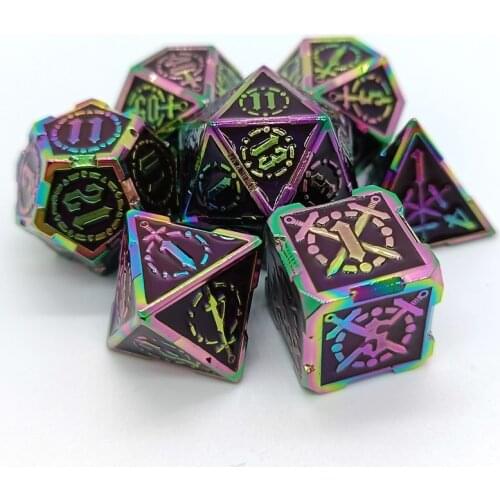 Metal dice polyhedral colorful dice d&d Board game