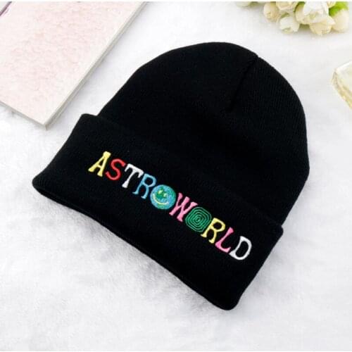 Fashion Knitted Embroidery Cap Hat ASTROWORLD Letter Ski Warm Winter Beanie Skullies Cap Hat For Women Men Christmas Gift