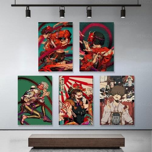 Printed Mouth Flat Inosuke Modular Poster Anime Demon Slayer Characters Canvas Painting Picture Modern Frame Decor Home Wall Art