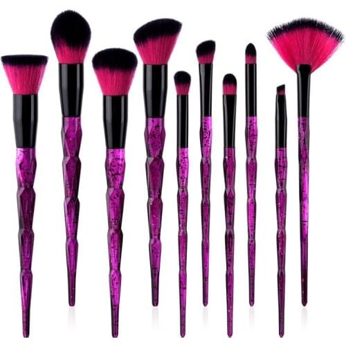 10PC Makeup Brushes Set Unicorn Rhinestone Make Up Brush Foundation Eye Lip Concealer Brush kit pincel maquiagem
