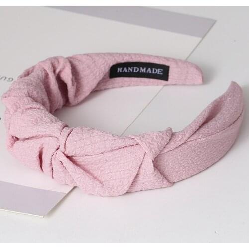 New Elegant Headband Bezel Turban For Women Wide Side Hair Band Girls Hair Accessories Korean Fashion Jewelry Rubber Headwear