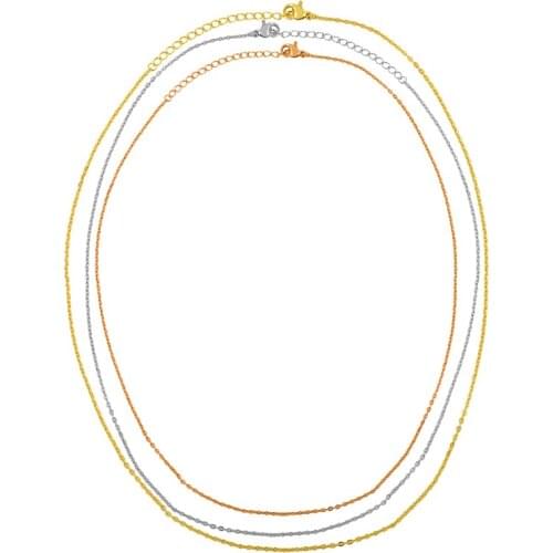OCESRIO 18K Genuine Gold Plated Brass Width 1.5mm Necklace Chains for Jewelry Making Quality Wholesale Jewlry cana01