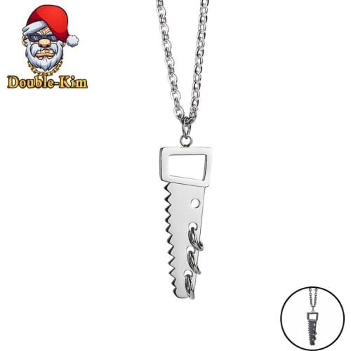 Chainsaw Pendant Necklace Men Hip-Hop RAP Street Culture Titanium Stainless Steel Classic Chain Necklace Men Jewelry Gift