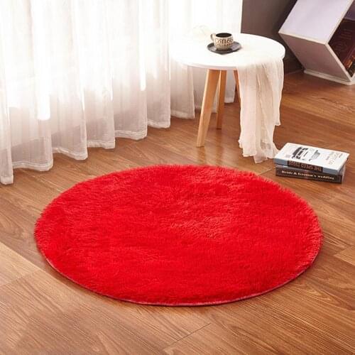 Fluffy Round Alfombra for Living Room Faux Fur Carpet Kids Bedroom Plush Shaggy Computer Chair Upholstery Area Rug mats