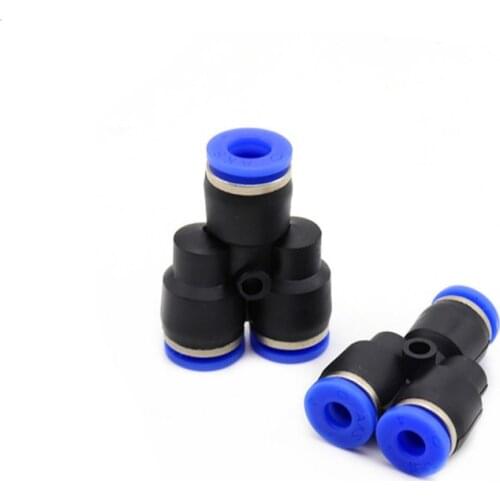 PY" 3 Way Port Y Shape Air Pneumatic 4mm-16mm OD Hose Tube Push in Gas Plastic Pipe Fitting Connectors Quick Fittings