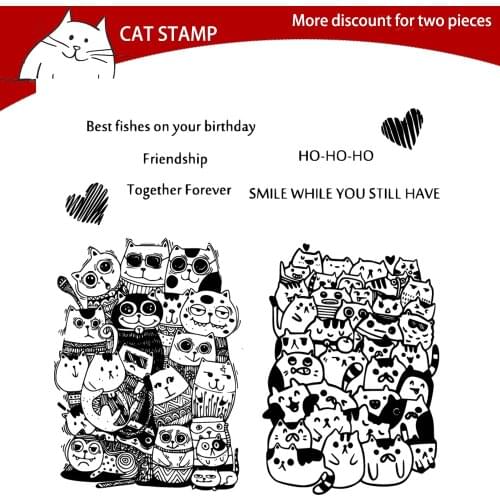 Funny Cat / Heart-shape Cutting Dies Clear Stamps For Scrapbooking Card Making Photo Album Silicone Stamp DIY Decorative Crafts