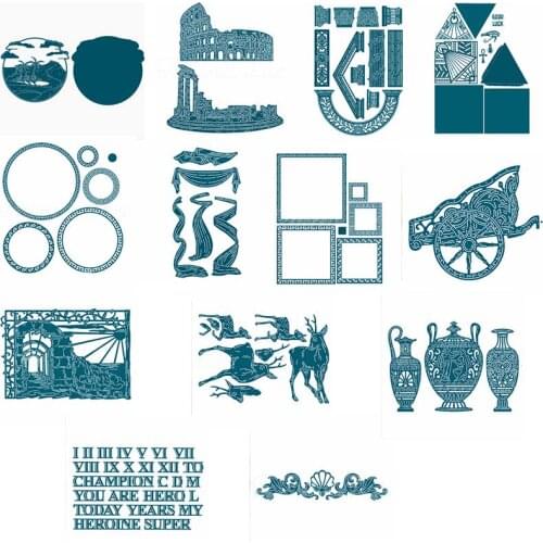 Ancient Roman Numbers Building DIY Cutting Dies Stencil Scrapbooking Card Album Embossing Crafts Templates New Dies 2019