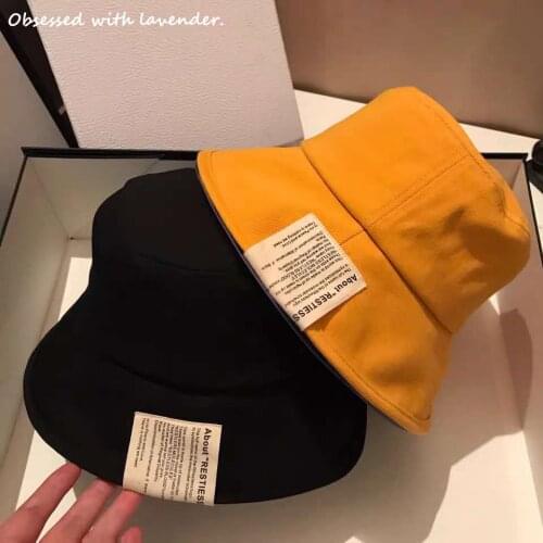 Spring and summer black fishermans hat female Japanese art sun visor hat female Korean version of wild personality autumn