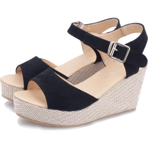 Women OpenToe Vintage Style Sandal Womens Fashion High-heeled Waterproof Platform Wedge Shoes Ladies Sandals