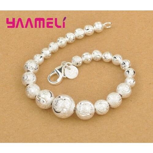 Top Sale 925 Sterling Silver Silver Elegant Bracelet Bangles Charm Lucky Beads Fine Women Wedding Jewelry Wholesale Dropshipping