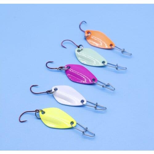Metal Spoon Hard Fishing Lure Artificial Wobblers For Trolling Trout Spoon Bait Bass Pike With Treble Hook 2G/3.5cm Pesca