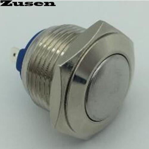 Zusen 16mm Dome head Soldering pins Nickel-plated brass Metal Momentary Push Button Switch(ZS16B-10/J/N)
