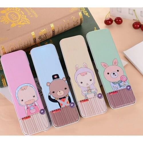 1PC Portable Cartoon Animal Pencil Case Creative Pencil Box Stationery Box For Student Kids Pencil Cases Storage Box 20*6*1.5cm