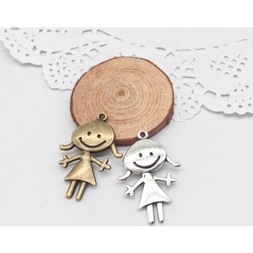 12 pcs girl charm character accessories Fit DIY Handmade Cute Necklace earring bracelet bangles charms for Jewelry Carft Making