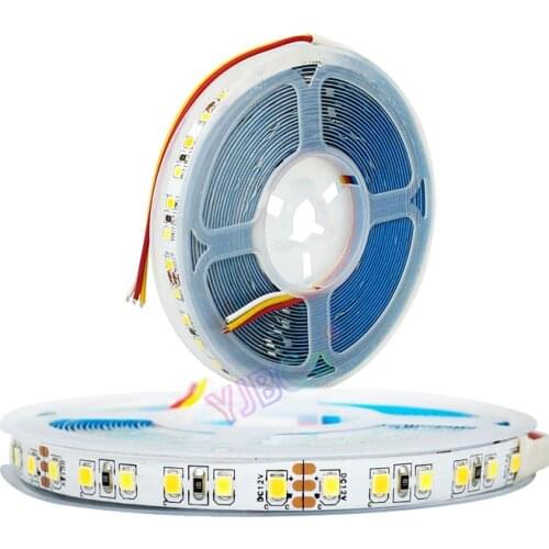DC 12V / 24V White+Warm White CCT LED Strip Light 2835 SMD 120LEDs/m 180LEDs/m WW CW adjustable flexible Lamp Tape