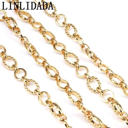 3Meters Jewelry Fashion Gold Rolo Chain Gold Plating Rolo Chain, Texture cable chain link chain