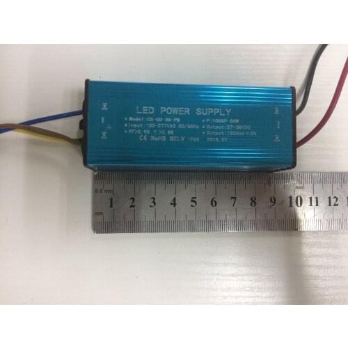 5 pcs Waterproof 50W LED driver Constant Current driver AC110V-265V to DC 20-39V 1500mA For 50W chip 10 Series 5 parallel