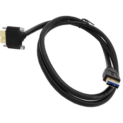 90 Degree Right Left Up Down Angled Micro B USB 3.0 Lock Screw Mount to USB3.0 A Type Male Data cable for Nikon D800 D800E D810