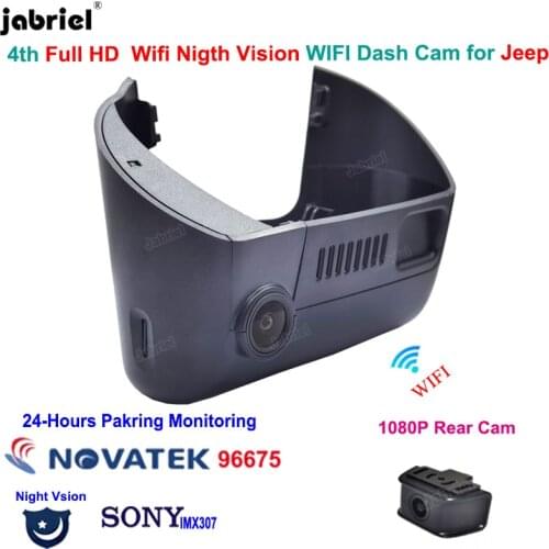 Full HD Wifi Night Vision 24H Car Dvr Car Camera Dash Cam With Rear Camera Recorder For Jeep Cherokee Dodge Chrysler 2013-2021