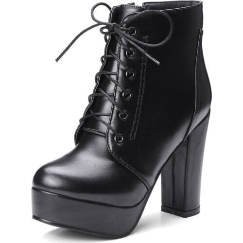 Big Size9 10 11-17 boots women shoes ankle boots for women ladies boots Cross binding side zipper waterproof table