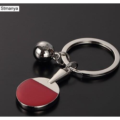 Pingpong Keychain New metal Keychain Car Key Chain Key Ring Sports Bag Pendant Keyring For Men Women Gift wholesale1-18135
