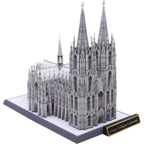 Germany Cologne Cathedral DIY 3D Paper Model Building Kit Cardboard Art Crafts Child Educational Puzzle Toys