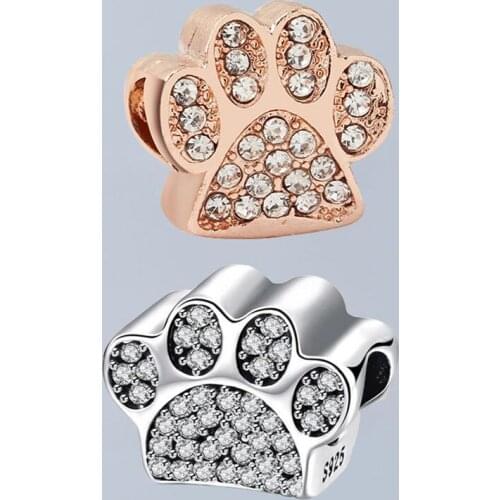 Authentic 925 Sterling Silver Beads Creative Sparkle Cat Print Fashion Beads Fit Original Pandora Bracelet For Women Diy Jewelry