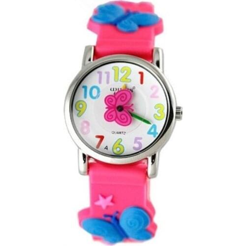WILLIS Casual Quartz Children Watch Diversity Cartoon 3D Butterfly Waterproof Watch Bright Color Stylish jelly Watch PENGNATATE