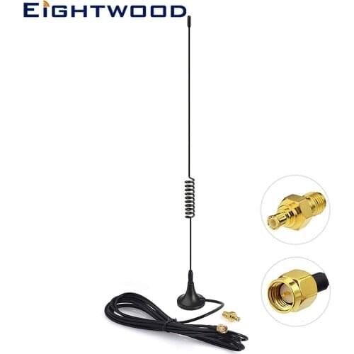 Eightwood 978MHz 1090MHz 5dBi Magnetic Base Dual Band SMA Male MCX Antenna Aerial for Aviation USB Stick Dongle Tuner Receiver