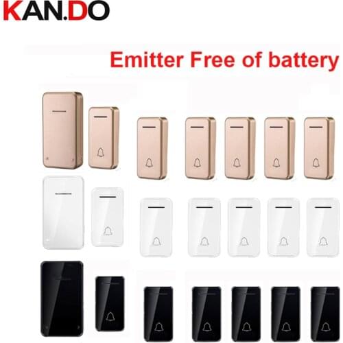 3 COLOR Emitter free of battery bell kits 6 TX 1 RX wireless door bell 110-220V wireless doorbell ip44 200M door chime door ring
