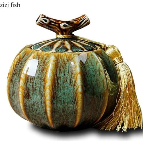 Ceramic jar Tea storage box Sealed cans portable travel Tea Accessories Kitchen bar supplies Storage box seal pot Pu'er tea