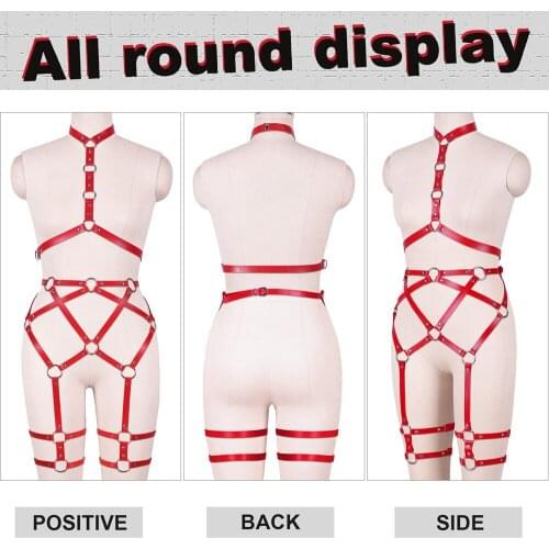 Fashion Leather Harness Belts Elastic Bondage Women Sexy Bdsm Garter Straps Suspenders Waist Goth Accessories Festival Clothing