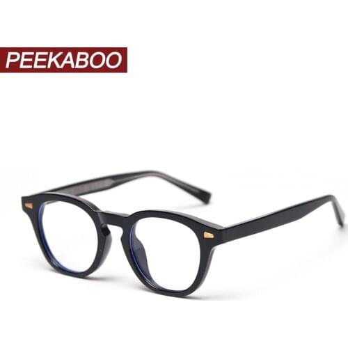Peekaboo rivet retro glasses frame prescription men clear lens glasses for women transparent black orange decoration accessories