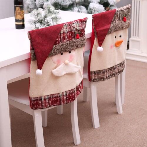 Santa Claus Chair Set Christmas Snowman Home Decor Christmas Table Decoration
