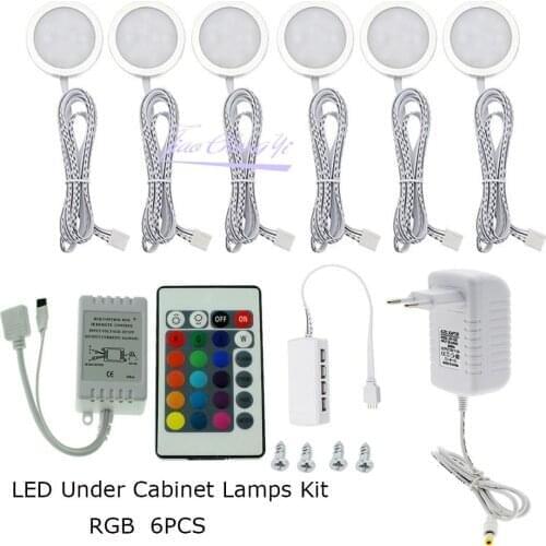 6PCS RGB LED Decke licht LED Unter Schrank Lampen Boot Fernbedienung RGB Innen Lampe DC12V with 24KEY RGB LED controller kit
